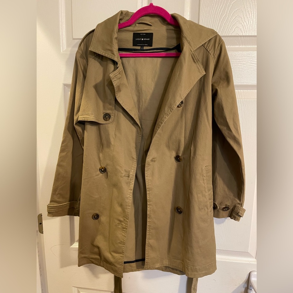 Lucky Brand Trench Coat. Khaki. Size Small